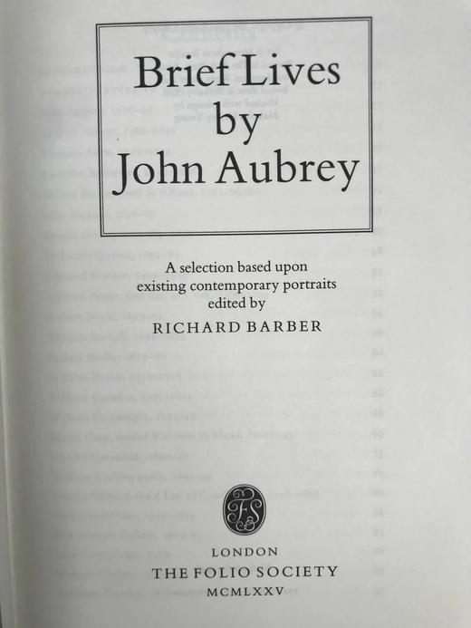 约翰·奥布雷《英国名人小传》节选（1996） 数十幅插图 精装16开带书匣 商品图2
