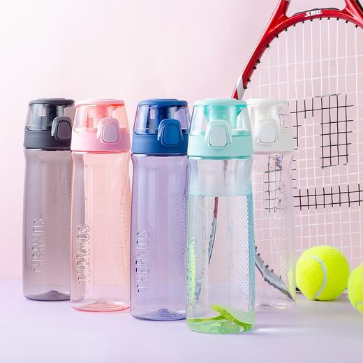 膳魔师（THERMOS）Tritan塑料水杯夏季男女运动瓶户外露营便携随行杯带提手茶杯TCSD 700ml优雅粉 商品图1