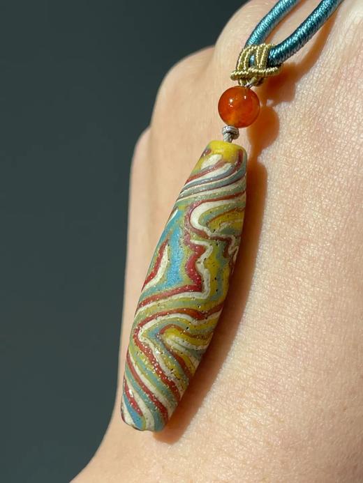 绞胎琉璃橄榄珠绳结项链，顺丰包邮 商品图7