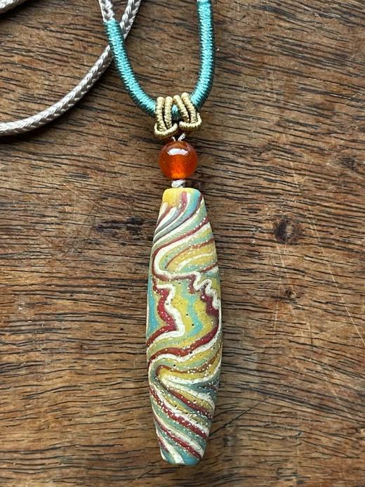 绞胎琉璃橄榄珠绳结项链，顺丰包邮 商品图5