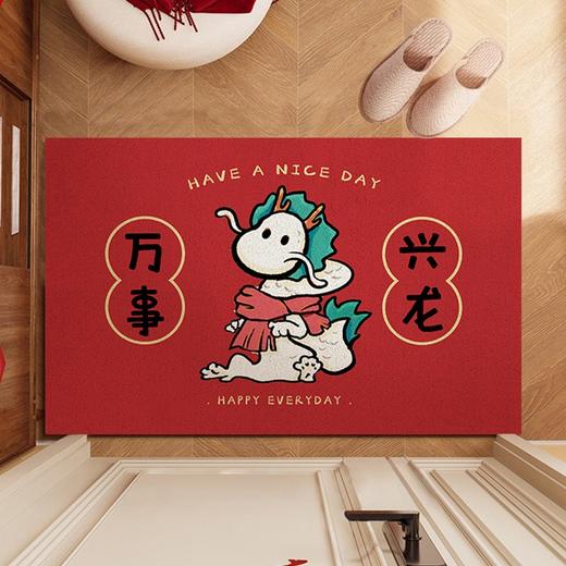 【万事兴蛇❗️蛇年丝圈地垫】柔软不卡门 卡通入户地垫 新中式过年丝圈 地垫耐磨防滑蹭土 可裁剪易打理地毯新年特价 商品图0