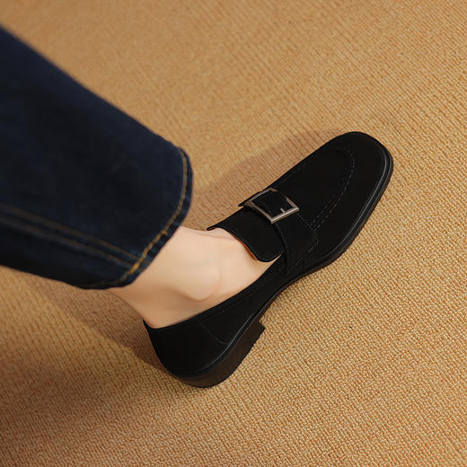 复古简约，一脚蹬头层羊反皮懒人单鞋KMN-2011 商品图10