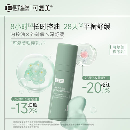 可复美秩序【水+乳+霜】稀有人参皂苷致研控油补水保湿爽肤水乳液面霜油皮护肤 商品图2