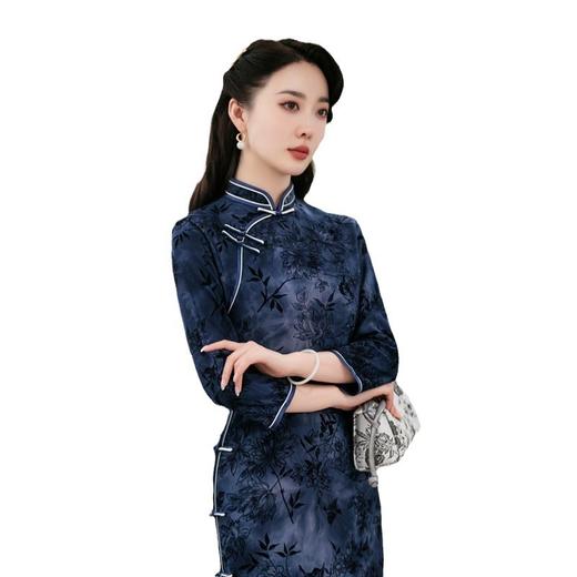 SYG-708新款旗袍冬款加厚植绒长款时尚显瘦复古高档旗袍 商品图5