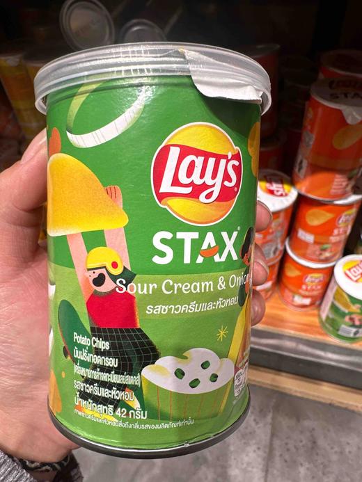 泰国罐装乐事薯片酸奶洋葱味42g 商品图0