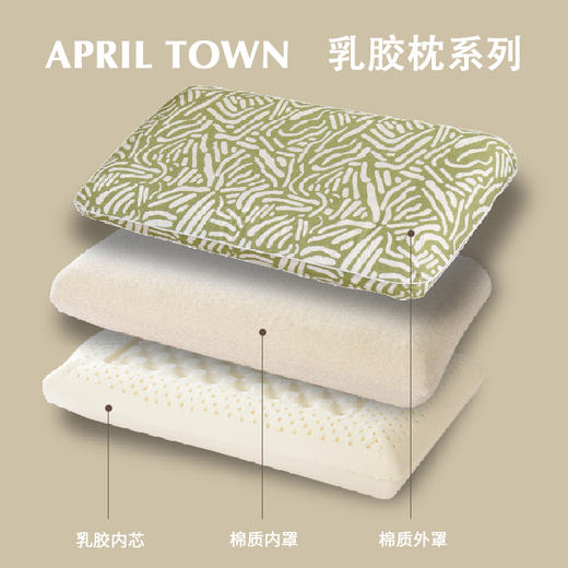 北欧条纹乳胶枕蜂窝结构真空物理发泡天然乳胶枕 商品图0