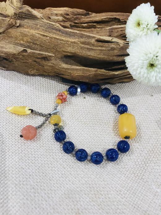 5F JADE 吉祥灵玉 青金石蜜蜡手串 商品图0