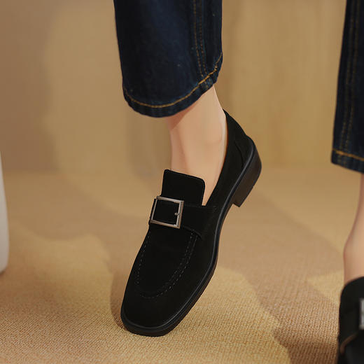 复古简约，一脚蹬头层羊反皮懒人单鞋KMN-2011 商品图7