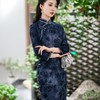 SYG-708新款旗袍冬款加厚植绒长款时尚显瘦复古高档旗袍 商品缩略图1