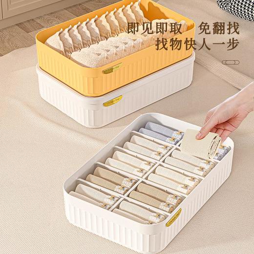 INS内衣收纳盒家用分格防尘内裤袜子整理盒大容量杂物带盖收纳筐 商品图1