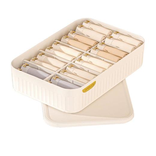 INS内衣收纳盒家用分格防尘内裤袜子整理盒大容量杂物带盖收纳筐 商品图4