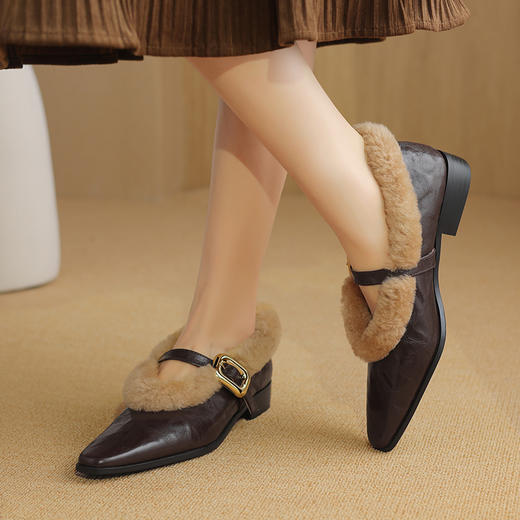 爆款优雅，尖头浅口头层羊皮低跟单鞋XCC104 商品图8