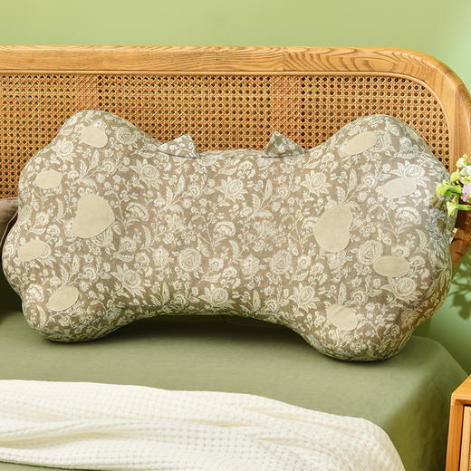 佩斯利猫爪靠枕双色荞麦壳助睡眠中空纤维棉床头靠 商品图1