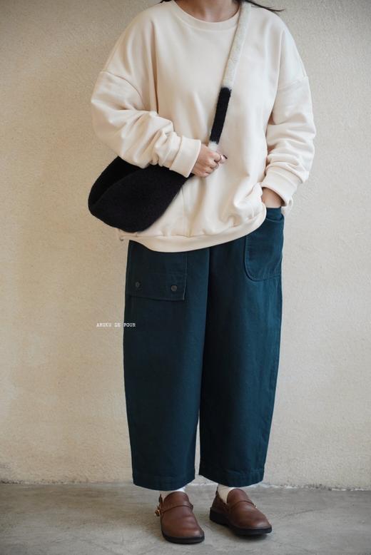 HARVESTY 落肩袖长袖圆领插袋卫衣(2色可选) 商品图3