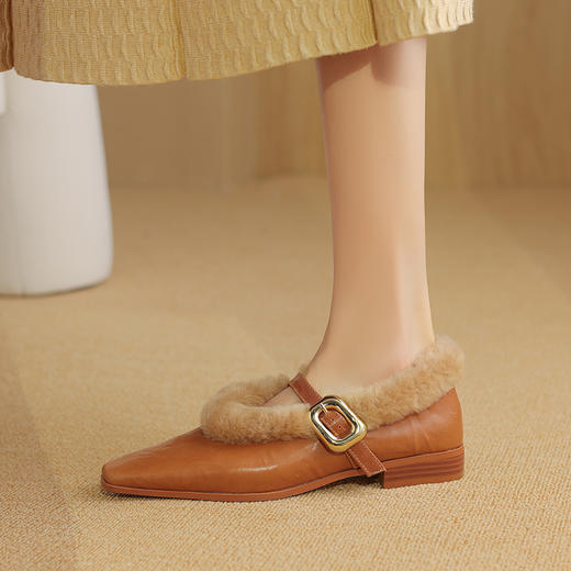 爆款优雅，尖头浅口头层羊皮低跟单鞋XCC104 商品图1