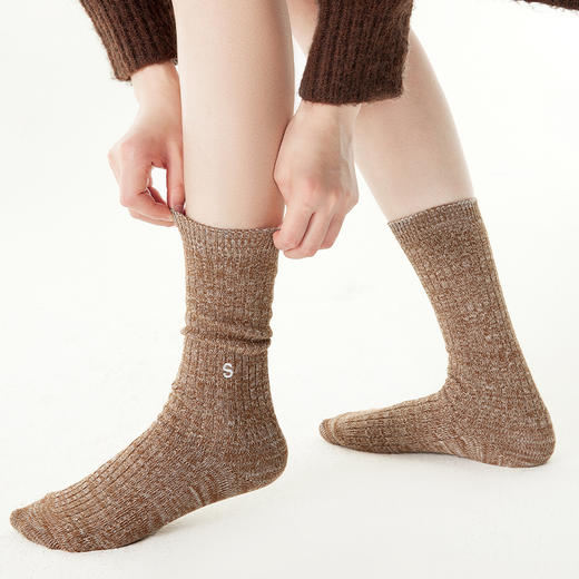 【代发】上森派系 字母纯色毛线中筒袜（下单后不接受退款，请谨慎下单！） 商品图7