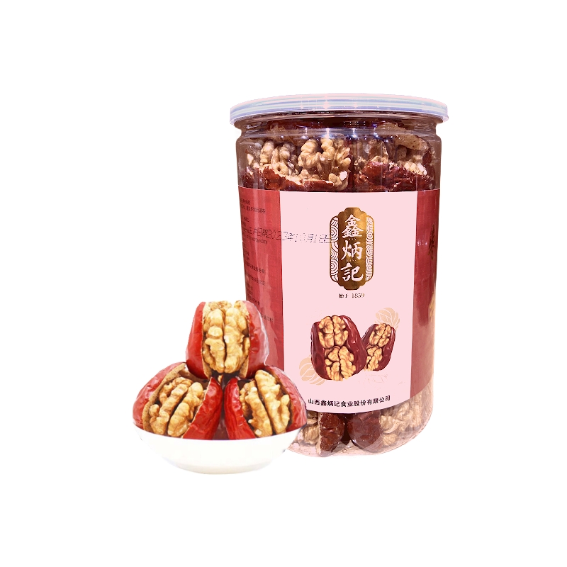 鑫炳记枣夹核桃仁730g红枣夹核桃罐装山西特产零食