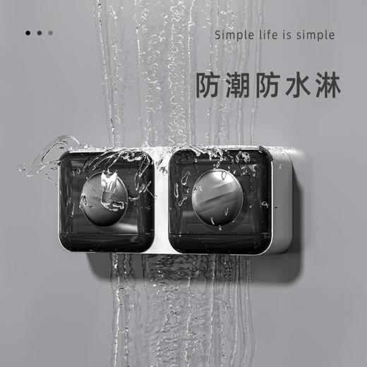 轻奢香皂盒家用高档置物架浴室卫生间带盖肥皂盒免打孔壁挂式沥水 商品图3