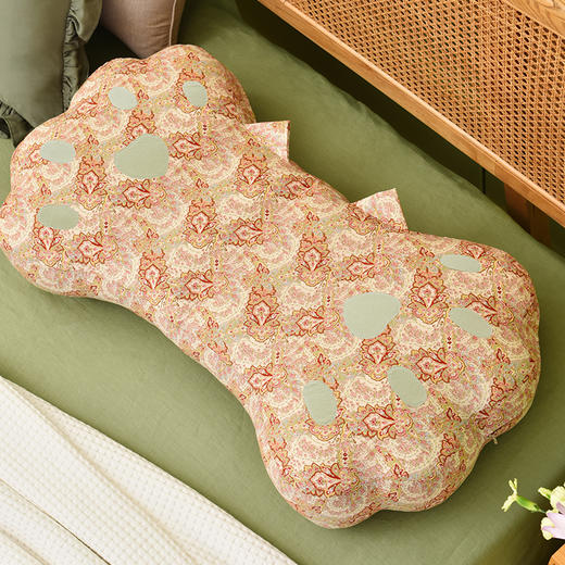 佩斯利猫爪靠枕双色荞麦壳助睡眠中空纤维棉床头靠 商品图2