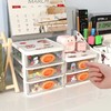 透明可叠加分格抽屉式收纳盒化妆品文具整理盒办公桌面置物架防尘 商品缩略图2