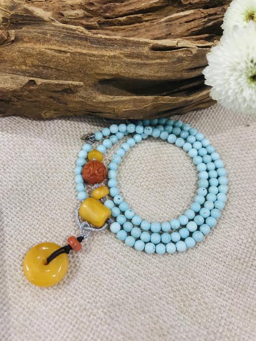 5F JADE 吉祥灵玉 松石蜜蜡长链 商品图0