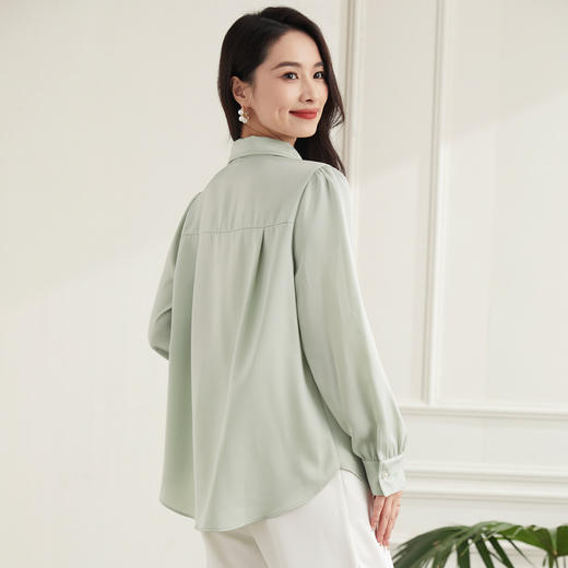 【简约商务】罗蒙四季款女式长袖衬衫百搭时尚清新百搭职场衬衫女 商品图6