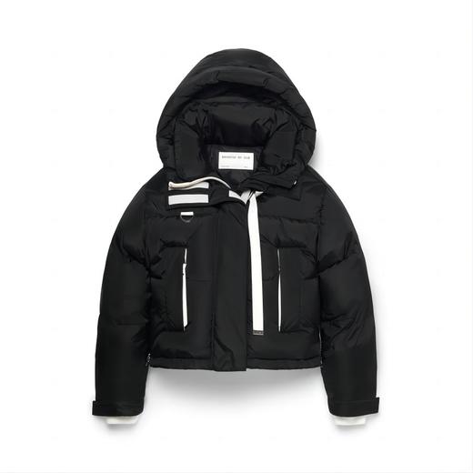 Shoreditch Ski Club - Woven Willow Ivy Short Puffer - Black W/Soft White Trims - 女装 - 滑雪夹克 - 黑色白边 商品图0
