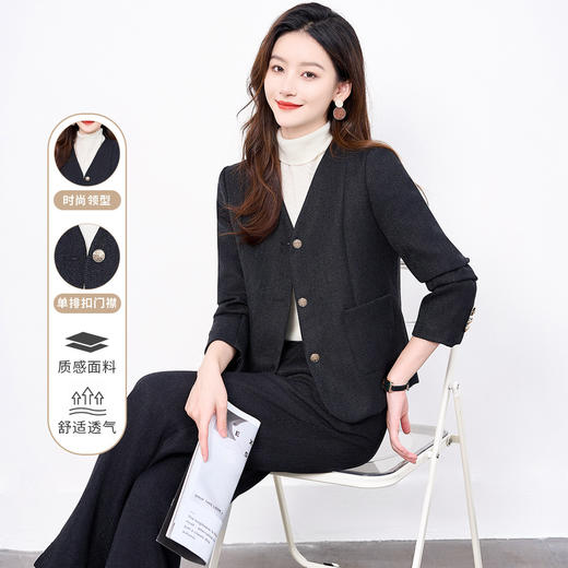 【上衣+裤子】罗蒙春秋款小香风女士套装气质优雅简约大方两件套 商品图8