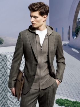 Stylbiella Super 120's 澳洲美丽诺羊毛精纺法兰绒全麻衬套装