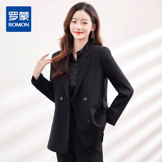 【上衣+裤子】罗蒙春秋款女士套装优雅通勤气质大方西服套装两件套女 商品图0