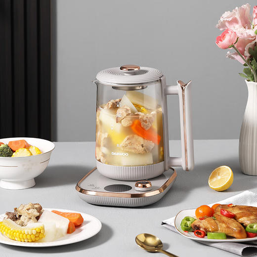 大宇（DAEWOO）煮茶壶1.8L容量家用多功能玻璃花茶烧水壶办公室养生壶 DYYS-80018养生壶 商品图5