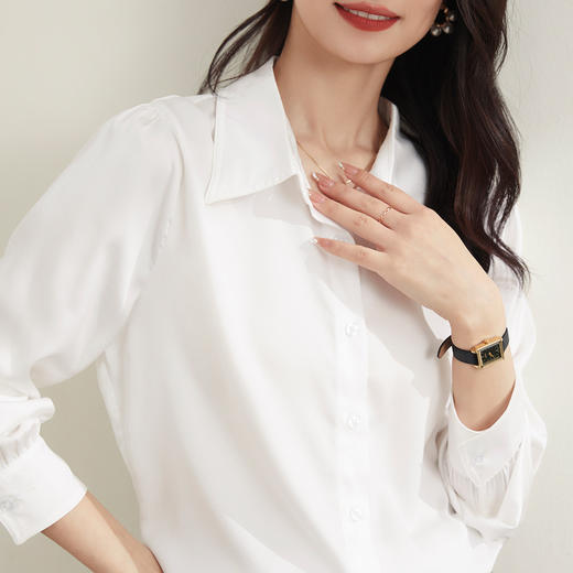 【简约商务】罗蒙四季款女式长袖衬衫百搭时尚清新百搭职场衬衫女 商品图4