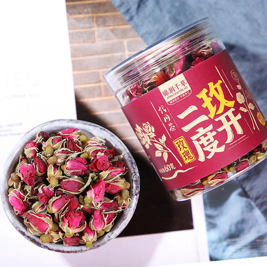 锦润千草玫瑰花茶干无硫熏天然花蕾玫瑰花茶   60g/罐 商品图4