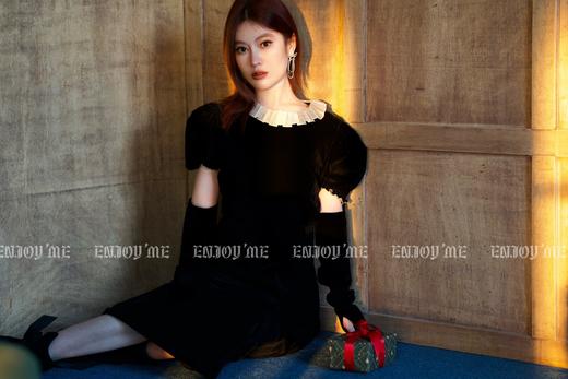 【门店同款】冬季派对复兴-袖套花边领轻礼服 155495079 商品图1