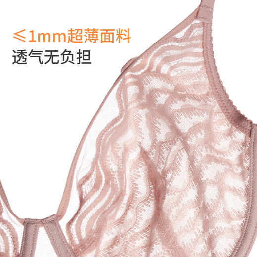 奶糖派大胸显小文胸全罩杯月光曲超薄无痕蕾丝显瘦显小大码内衣女 商品图3