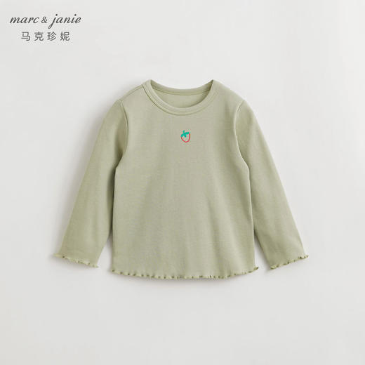 马克珍妮女童无感印花T恤儿童弹力针织长袖T恤上衣春装新品240091 商品图2