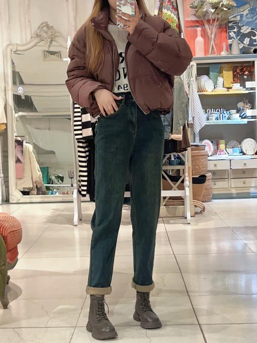 冬季两粒扣复合绒小哈伦牛仔裤 154872418 商品图1