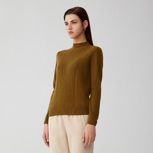 【半价款半高领羊绒衫】羊绒世家秋冬新品女士100%山羊绒衫内搭保暖毛衣 商品图5