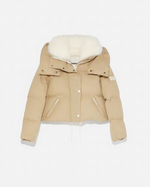 Yves Salomon - Puffer Jacket CB - 女装 - 羽绒夹克 - 米黄/白 商品图0