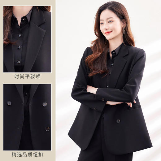 【上衣+裤子】罗蒙春秋款女士套装优雅通勤气质大方西服套装两件套女 商品图8