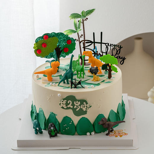 情景蛋糕 侏罗纪公园 恐龙 牛奶奶油情景蛋糕 生日蛋糕 大理同城送 商品图0