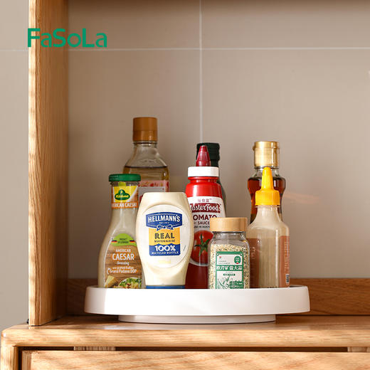 FaSoLa厨房置物架多功能调料品收纳转盘旋转式家用厨房调料瓶神器 商品图1