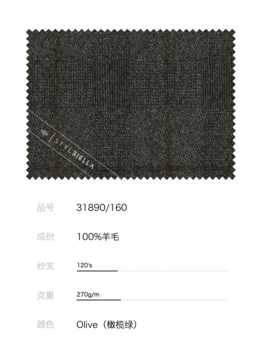Stylbiella Super 120's 澳洲美丽诺羊毛精纺法兰绒墨绿色全麻衬套装 商品图2