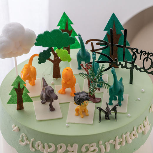 情景蛋糕 侏罗纪公园 恐龙 牛奶奶油情景蛋糕 生日蛋糕 大理同城送 商品图2