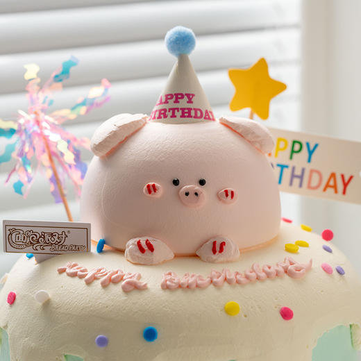 情景蛋糕 福猪猪 牛奶奶油情景蛋糕 生日蛋糕 大理同城送 商品图3