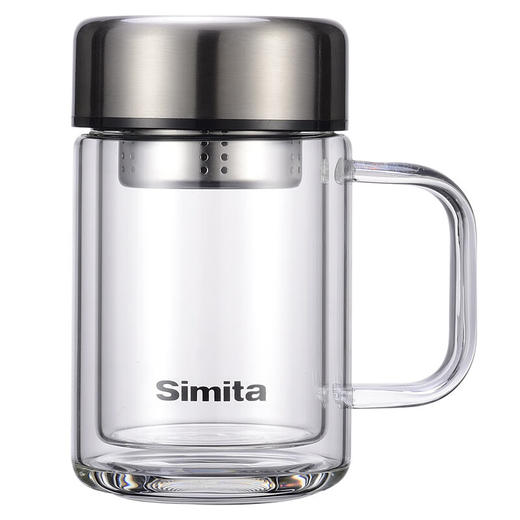 施密特风阁办公杯带手柄茶水分离双层玻璃泡茶水杯子 MBL6002-028A 商品图4