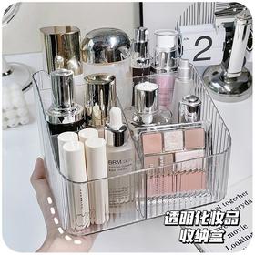 透明收纳盒化妆品整理盒护肤品笔筒化妆盒桌面口红化妆刷置物架桶
