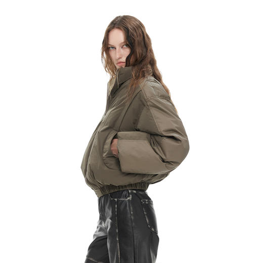 NUTH “小泡芙”｜棕色宽松拼接设计感厚款保暖棉服外套女 商品图2