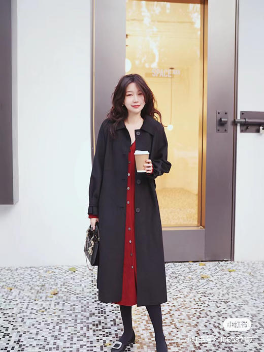 黑色3格漆皮戴妃-金/银扣 商品图4