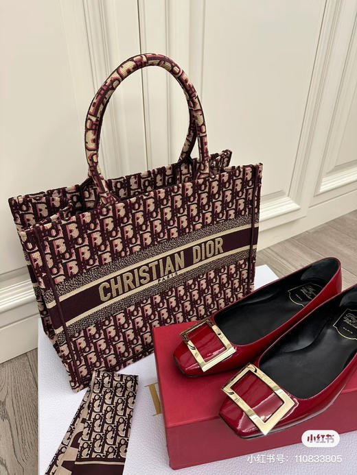 Dior酒红托特36中号 商品图0